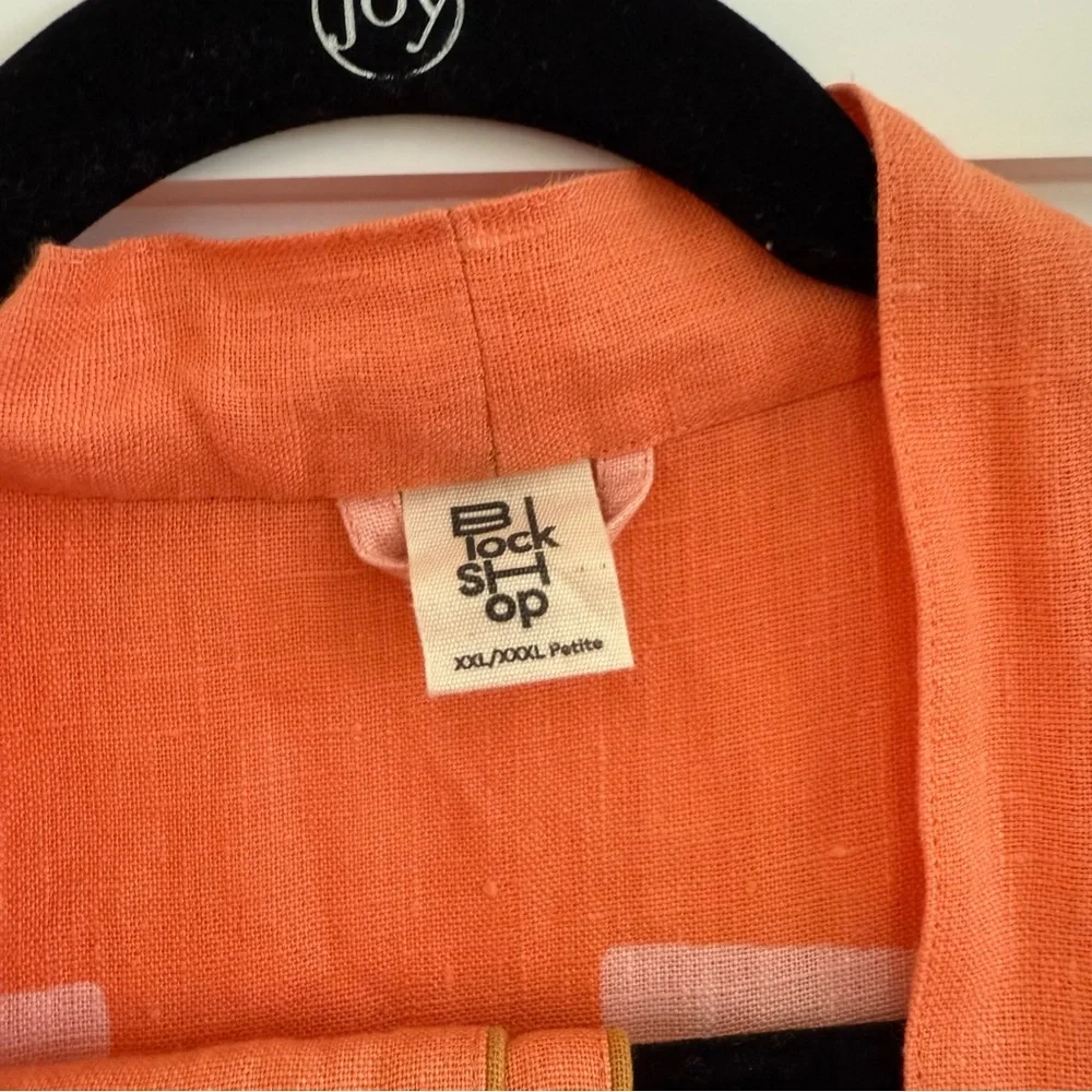 Block Shop Textiles Dot Dash Robe in Apricot XXL-XXXL Petite - Picture 5 of 8